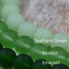 Green Sea glass 10mm Beach Glass Beads