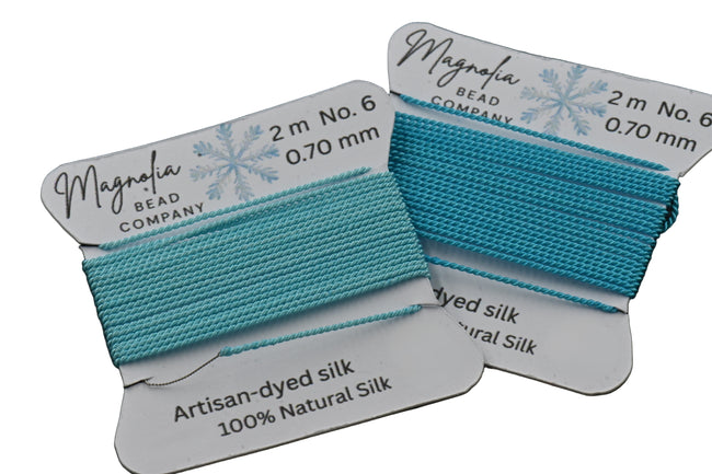 Winter Blues Griffin Silk Cord – Hand-Dyed Thread for Knotting, Jewelry Making, Pendant Stringing Hover Image