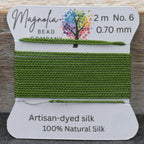 Evergreen Moss Griffin Silk Cord – Hand‑Dyed Thread for Knotting, Jewelry Making, Pendant Stringing