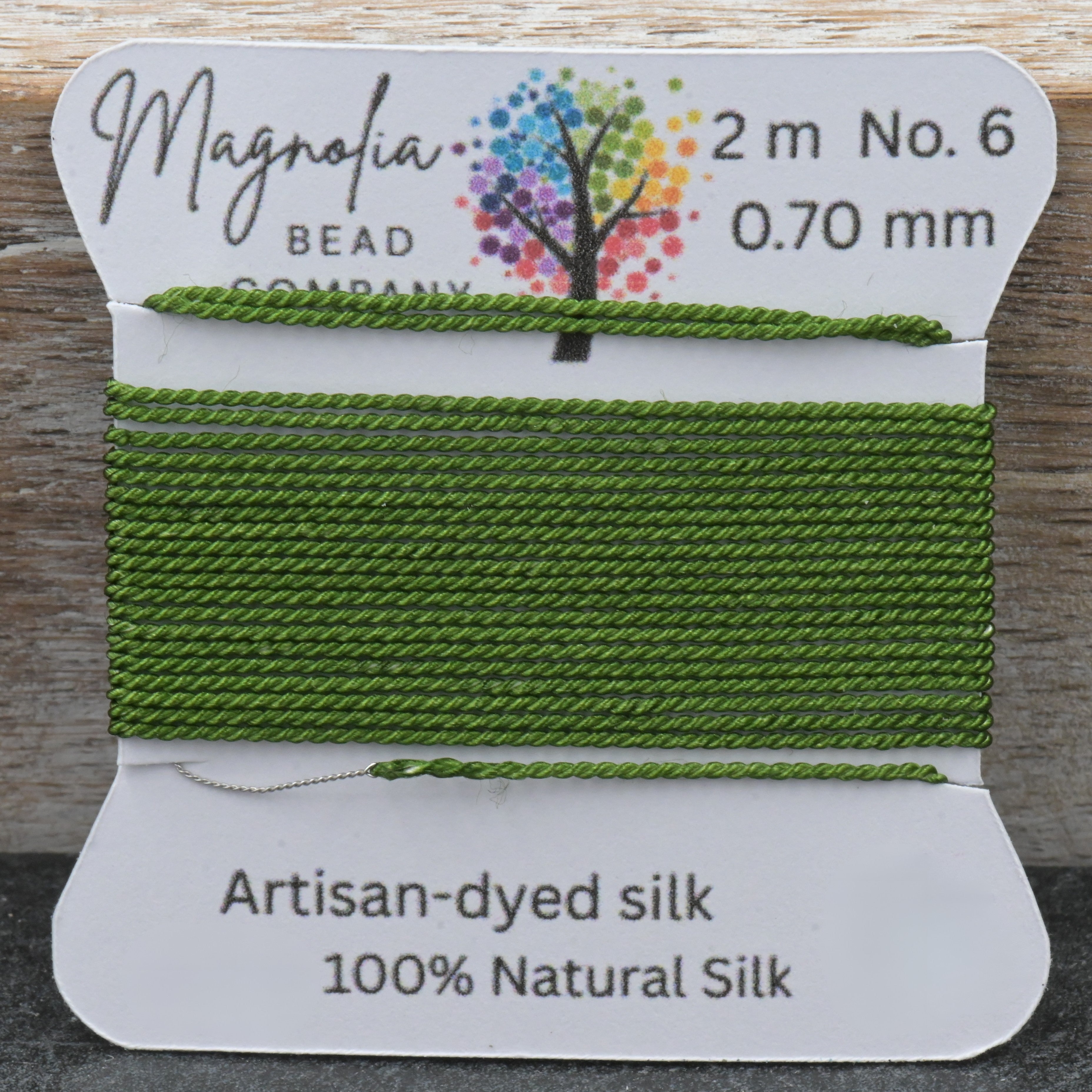 Evergreen Moss Griffin Silk Cord – Hand‑Dyed Thread for Knotting, Jewelry Making, Pendant Stringing