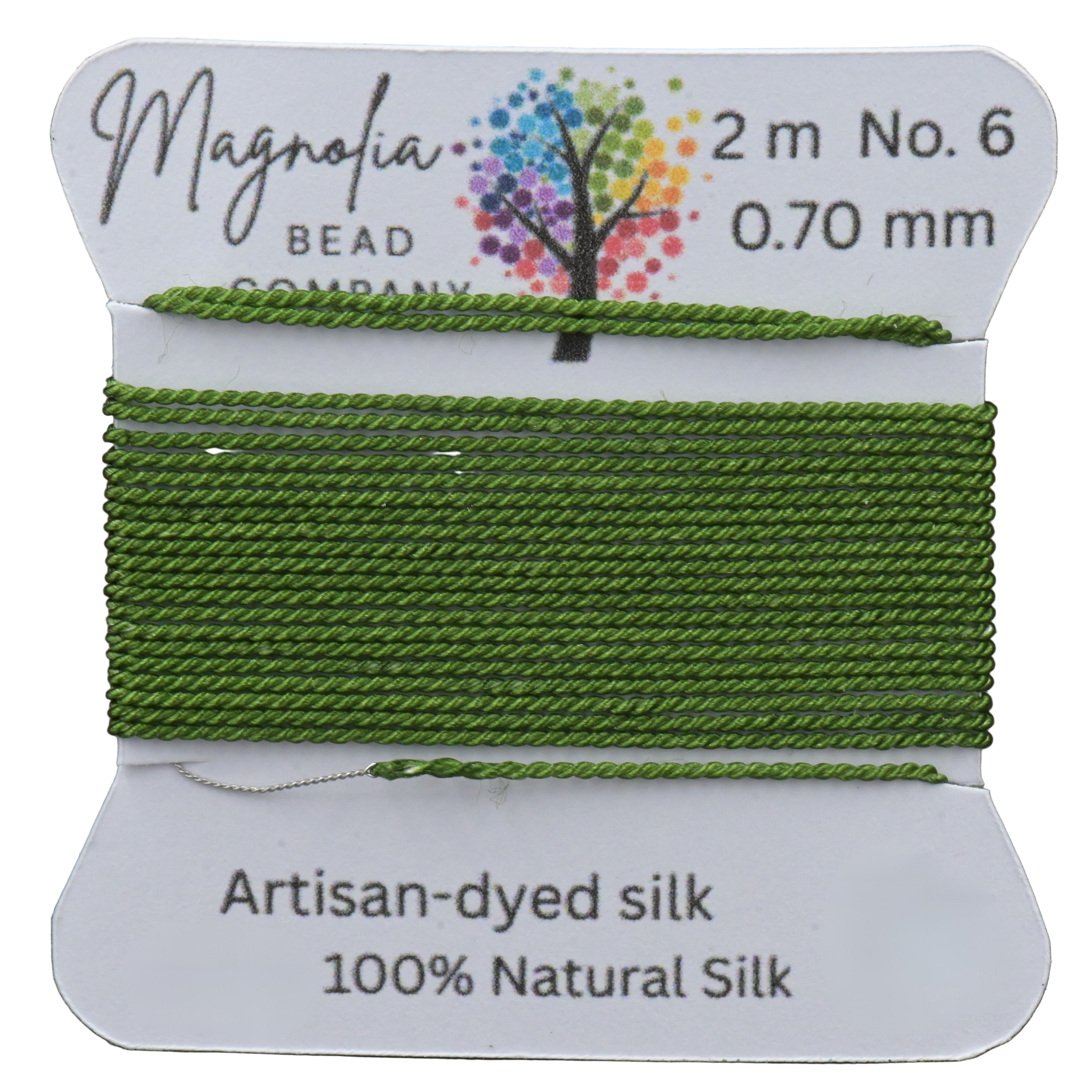 Evergreen Moss Griffin Silk Cord – Hand‑Dyed Thread for Knotting, Jewelry Making, Pendant Stringing