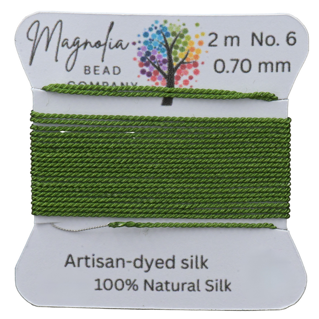 Evergreen Moss Griffin Silk Cord – Hand‑Dyed Thread for Knotting, Jewelry Making, Pendant Stringing Main Image