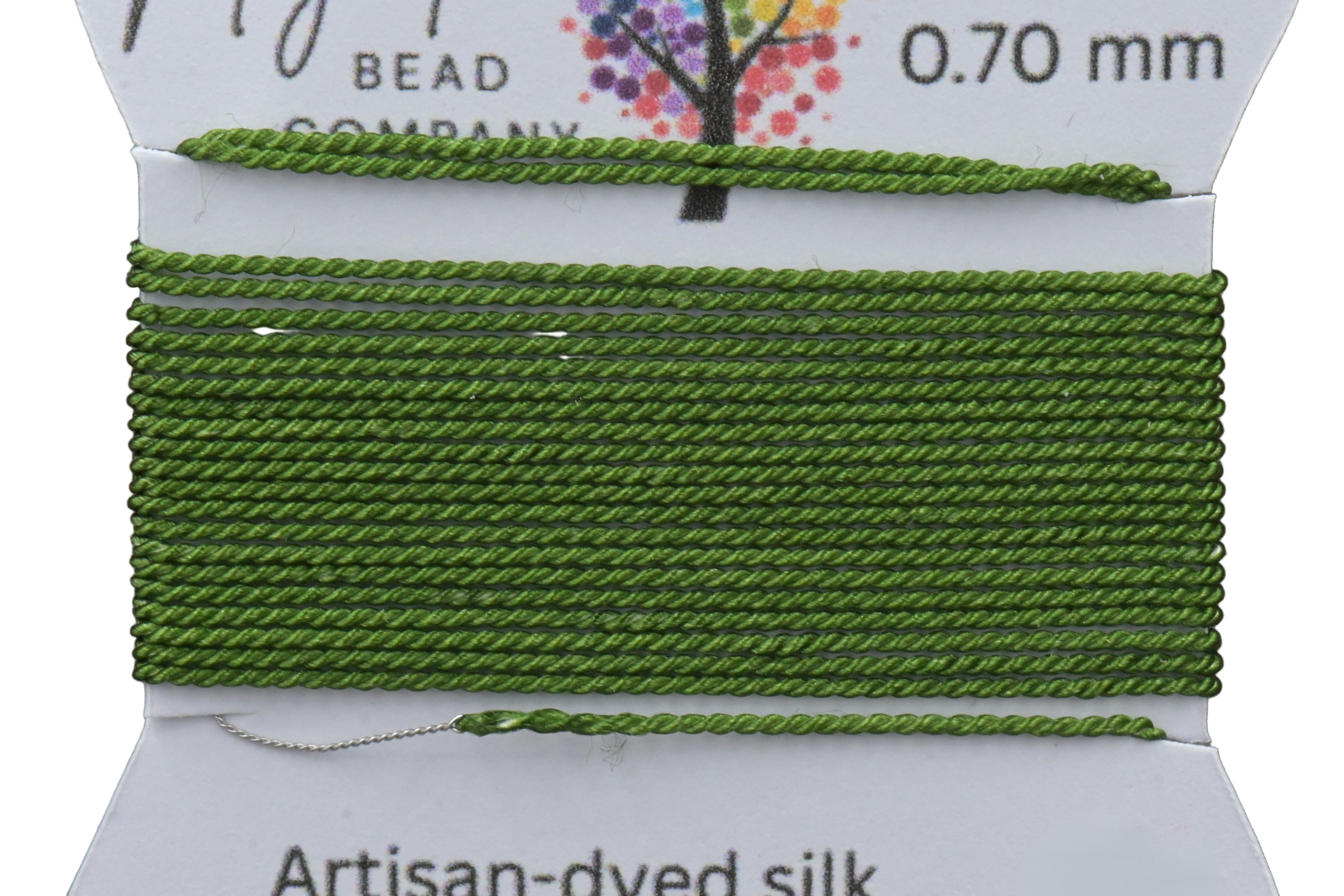Evergreen Moss Griffin Silk Cord – Hand‑Dyed Thread for Knotting, Jewelry Making, Pendant Stringing