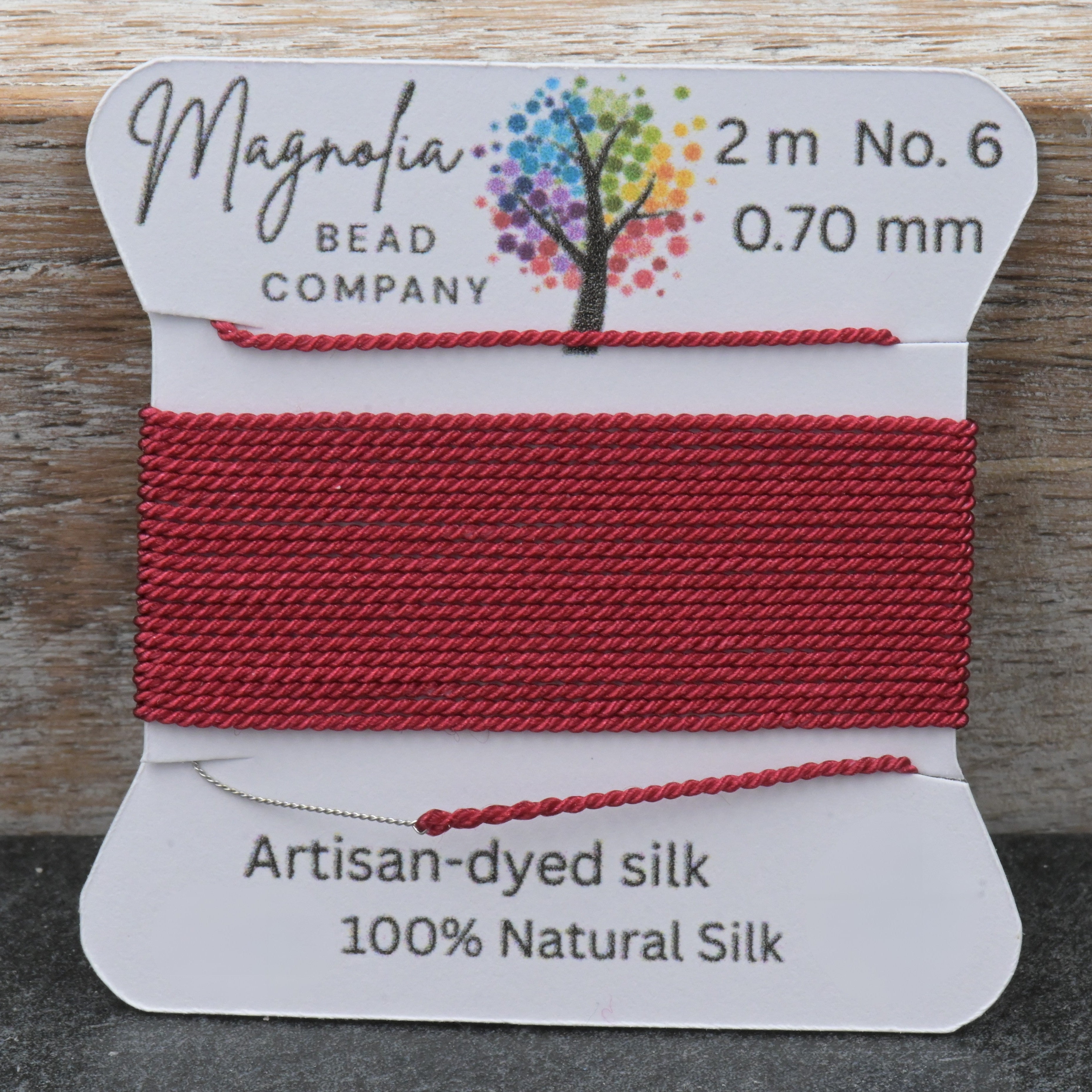 Winter Cranberry Griffin Silk Cord – Hand‑Dyed Thread for Knotting, Jewelry Making, Pendant Stringing