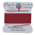 Winter Cranberry Griffin Silk Cord – Hand‑Dyed Thread for Knotting, Jewelry Making, Pendant Stringing