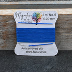 Azure Blue Griffin Silk Cord – Hand-Dyed Thread for Knotting, Jewelry Making, Pendant Stringing