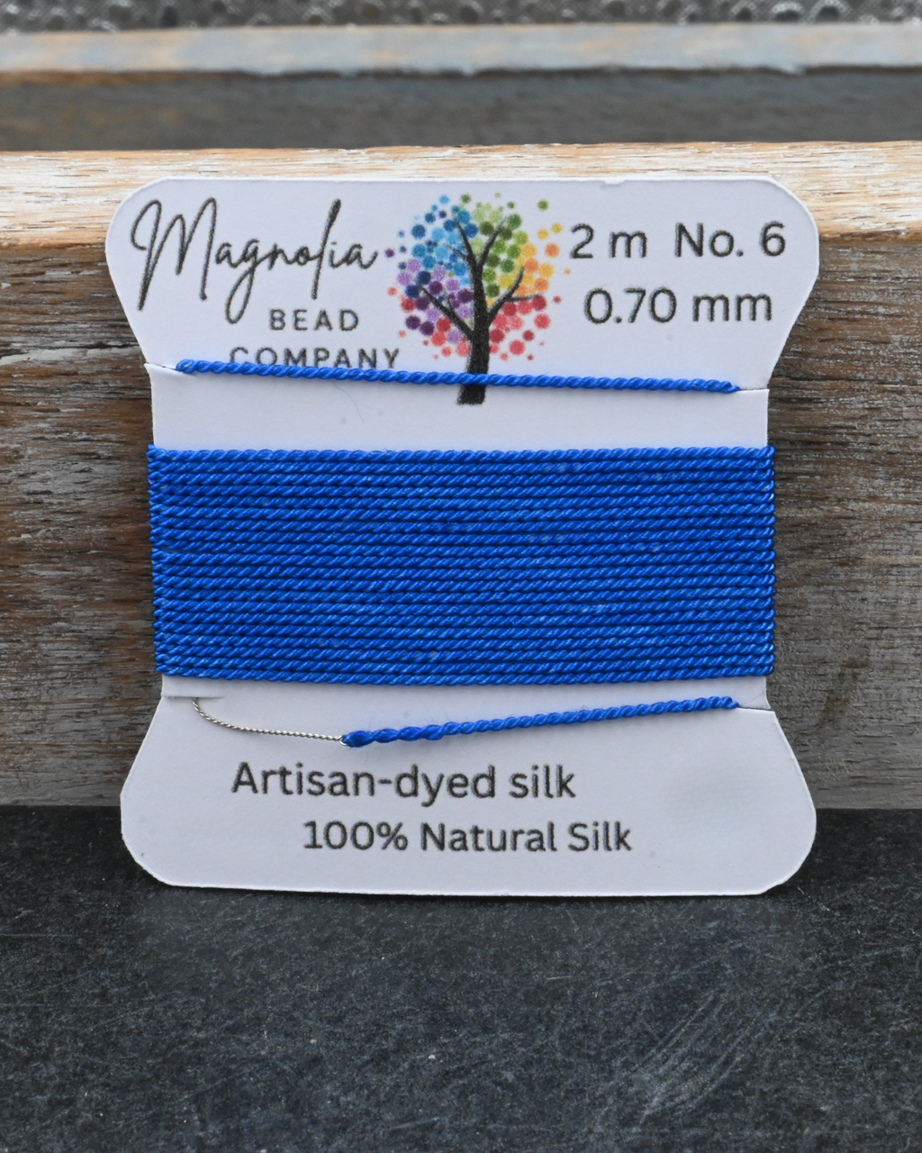 Azure Blue Griffin Silk Cord – Hand-Dyed Thread for Knotting, Jewelry Making, Pendant Stringing