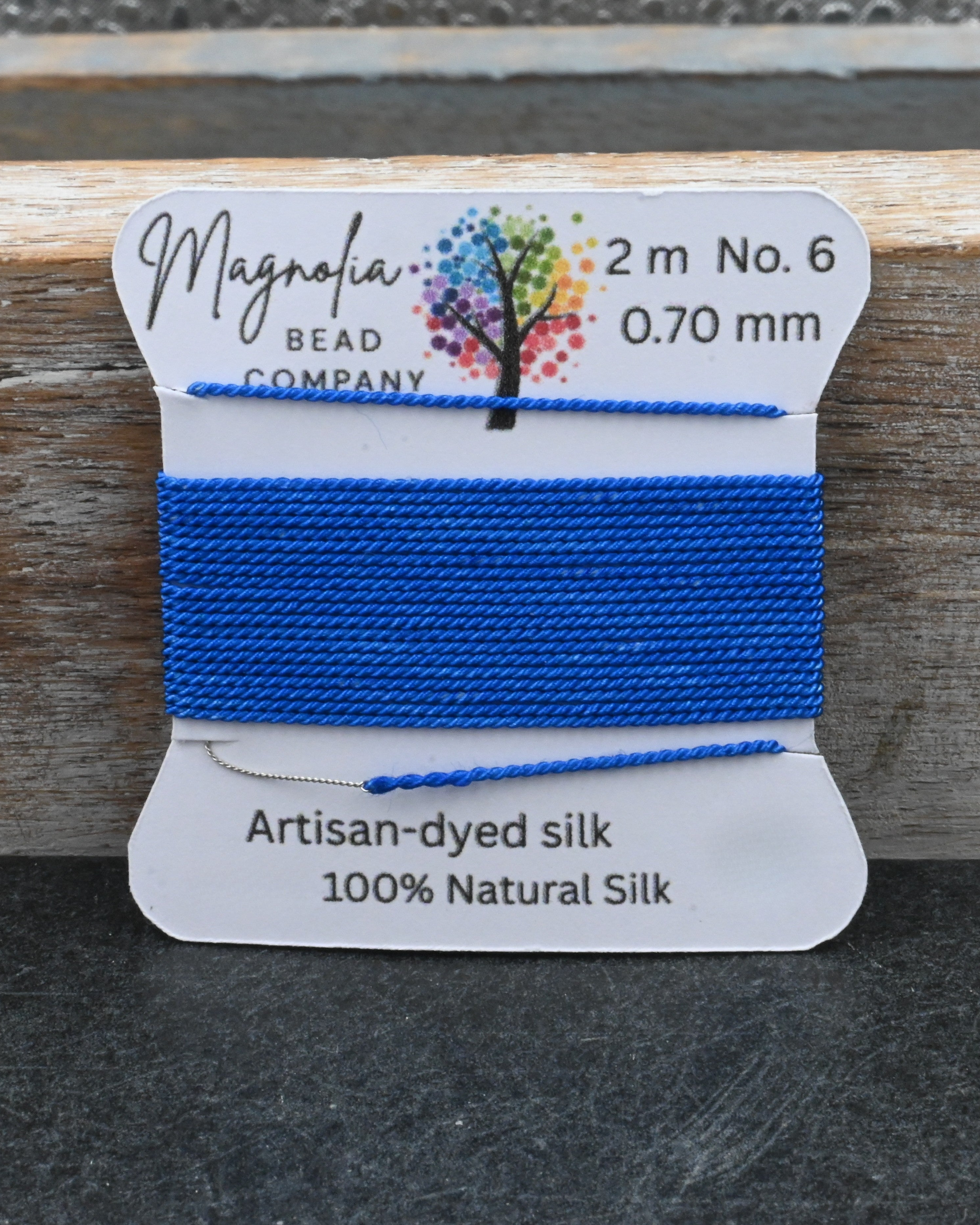 Azure Blue Griffin Silk Cord – Hand-Dyed Thread for Knotting, Jewelry Making, Pendant Stringing