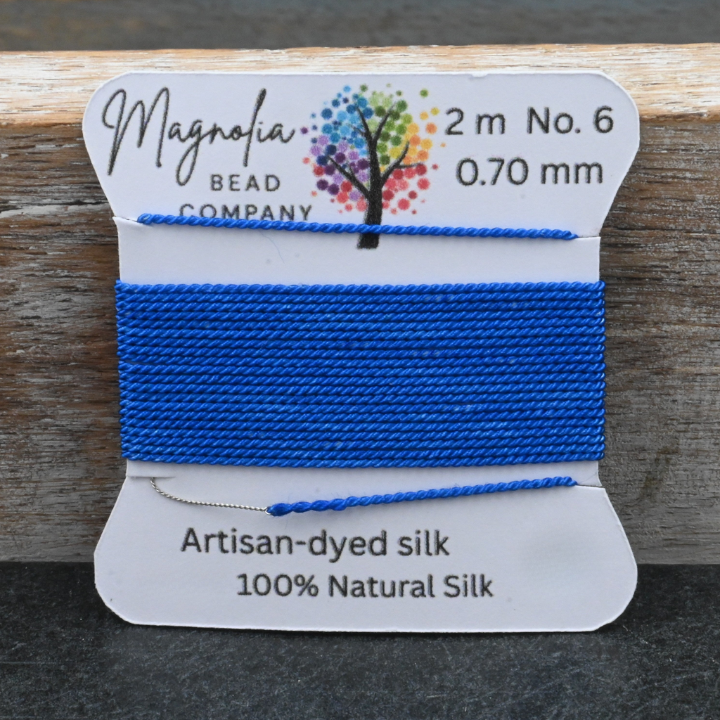 Azure Blue Griffin Silk Cord – Hand-Dyed Thread for Knotting, Jewelry Making, Pendant Stringing