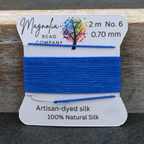 Azure Blue Griffin Silk Cord – Hand-Dyed Thread for Knotting, Jewelry Making, Pendant Stringing