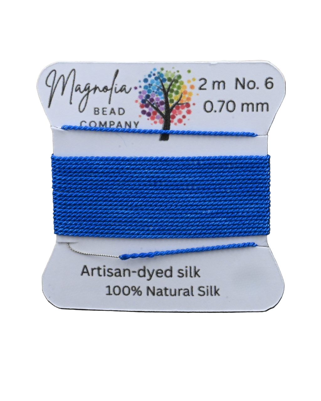 Azure Blue Griffin Silk Cord – Hand-Dyed Thread for Knotting, Jewelry Making, Pendant Stringing