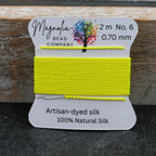 Retro Fluorescent Yellow Griffin Silk Cord – Hand-Dyed Thread for Knotting, Jewelry Making, Pendant Stringing