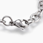 TWO, Tarnish Resistant 304 Stainless Steel Cable Chain Bracelets, with Lobster Claw Clasps, Stainless Steel