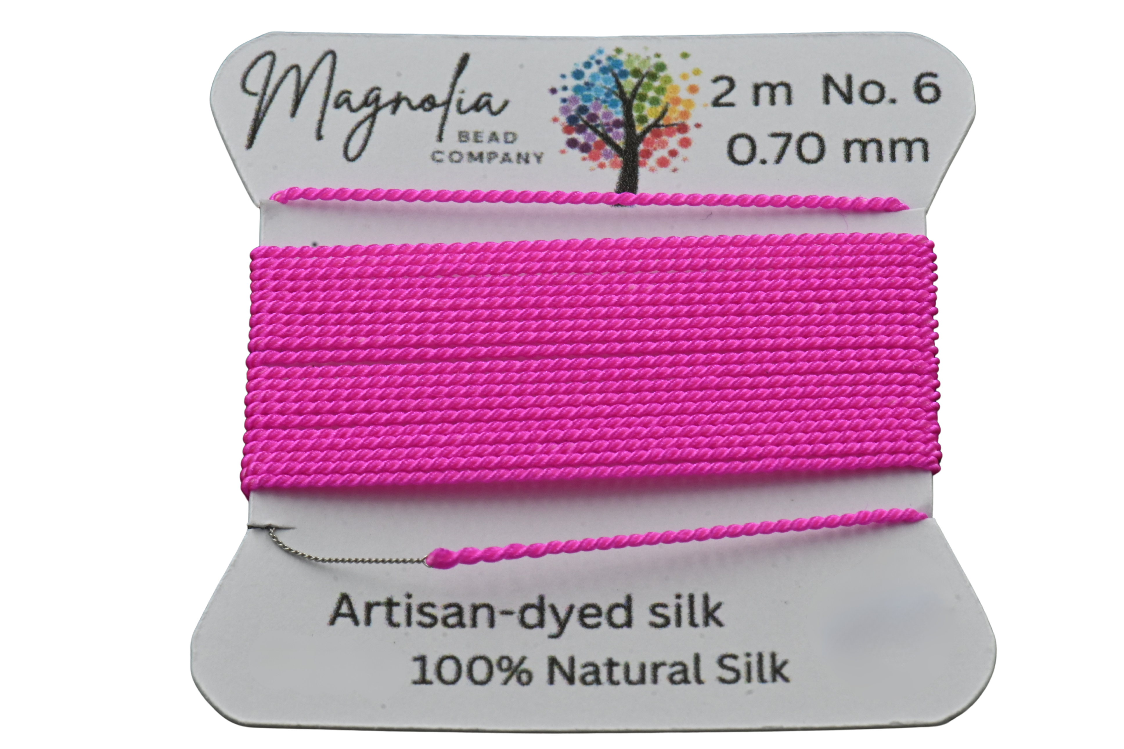 Hot Pink Griffin Silk Cord – Hand-Dyed Thread for Knotting, Jewelry Making, Pendant Stringing