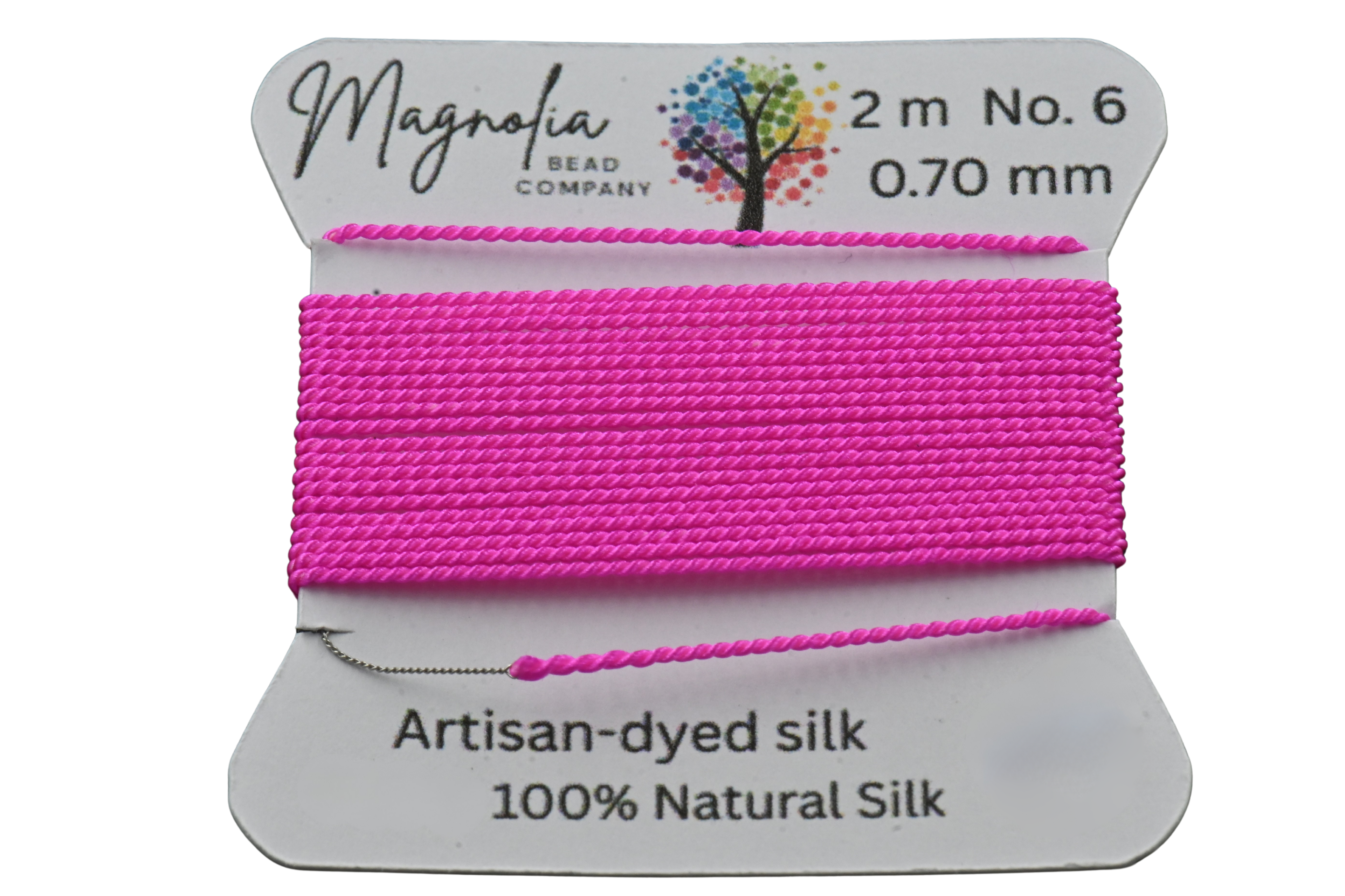 Hot Pink Griffin Silk Cord – Hand-Dyed Thread for Knotting, Jewelry Making, Pendant Stringing