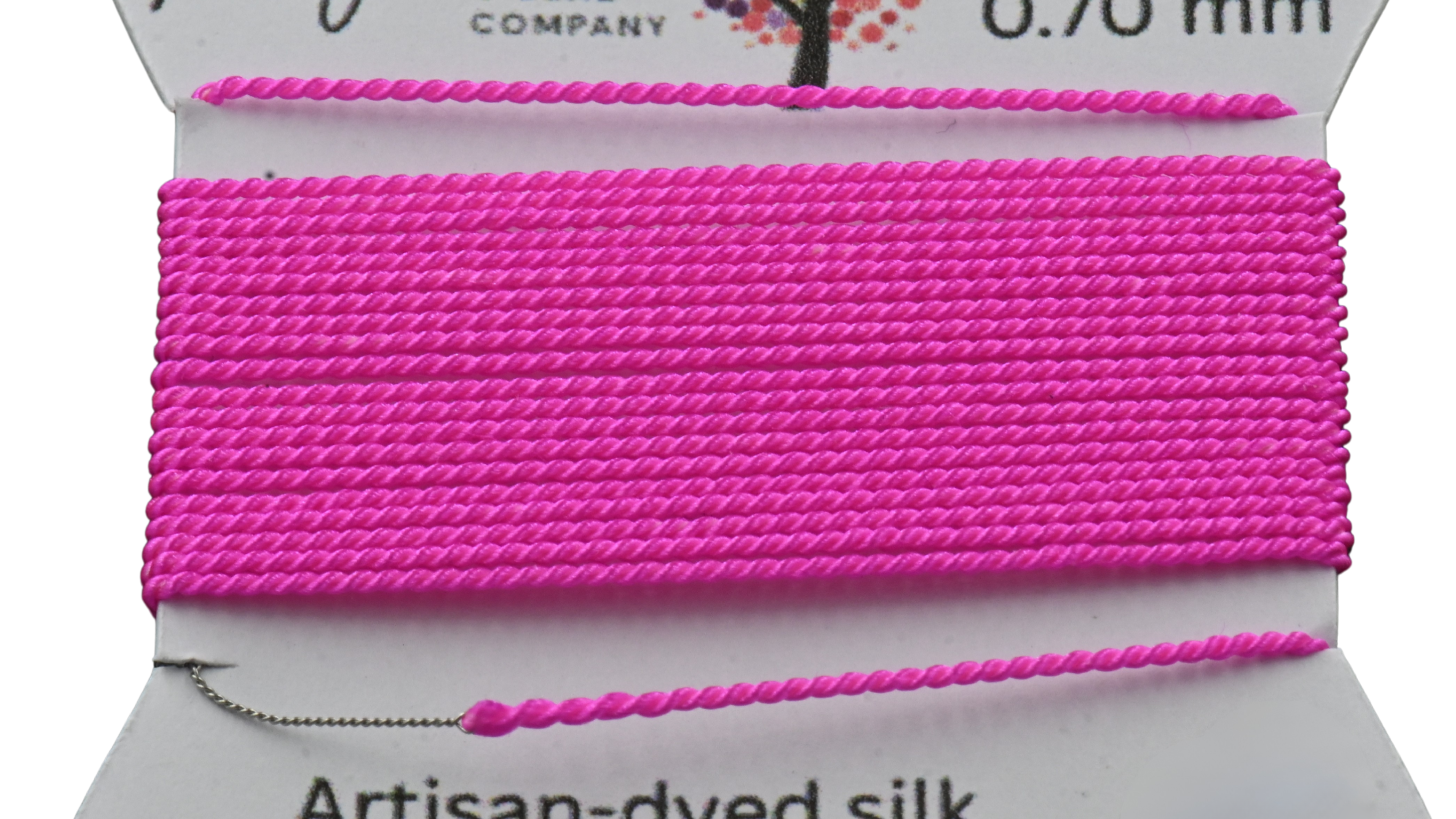 Hot Pink Griffin Silk Cord – Hand-Dyed Thread for Knotting, Jewelry Making, Pendant Stringing