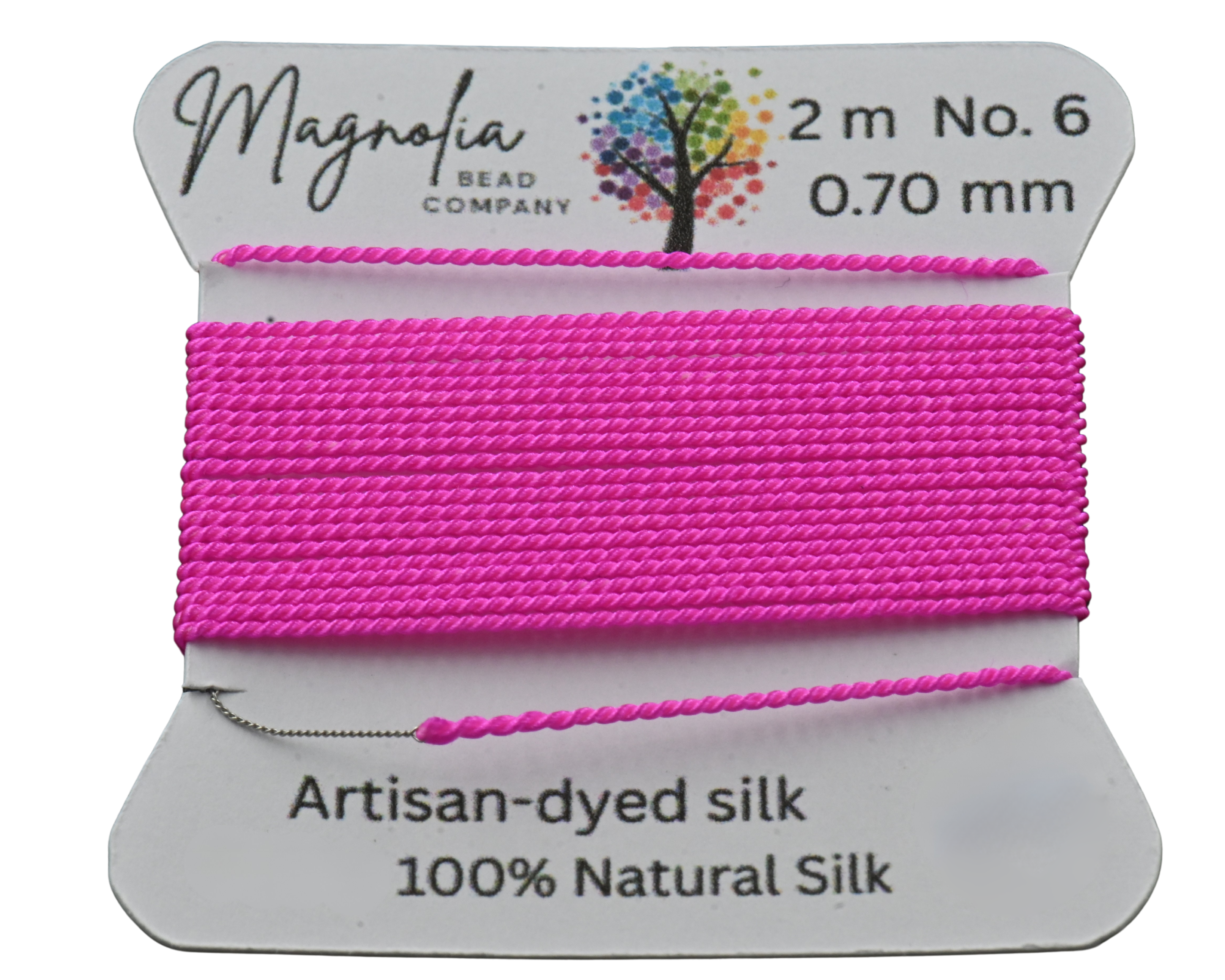 Hot Pink Griffin Silk Cord – Hand-Dyed Thread for Knotting, Jewelry Making, Pendant Stringing