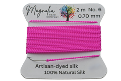 Hot Pink Griffin Silk Cord – Hand-Dyed Thread for Knotting, Jewelry Making, Pendant Stringing