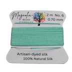 Retro Bright Aqua Griffin Silk Cord – Hand-Dyed Thread for Knotting, Jewelry Making, Pendant Stringing