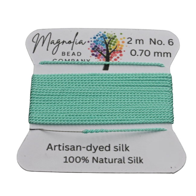 Retro Bright Aqua Griffin Silk Cord – Hand-Dyed Thread for Knotting, Jewelry Making, Pendant Stringing Hover Image