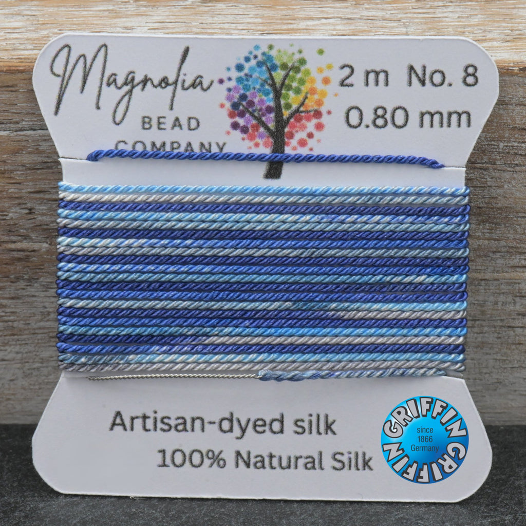 Blue Ash – Griffin Silk Cord – Hand-Dyed Thread for Knotting, Jewelry Making