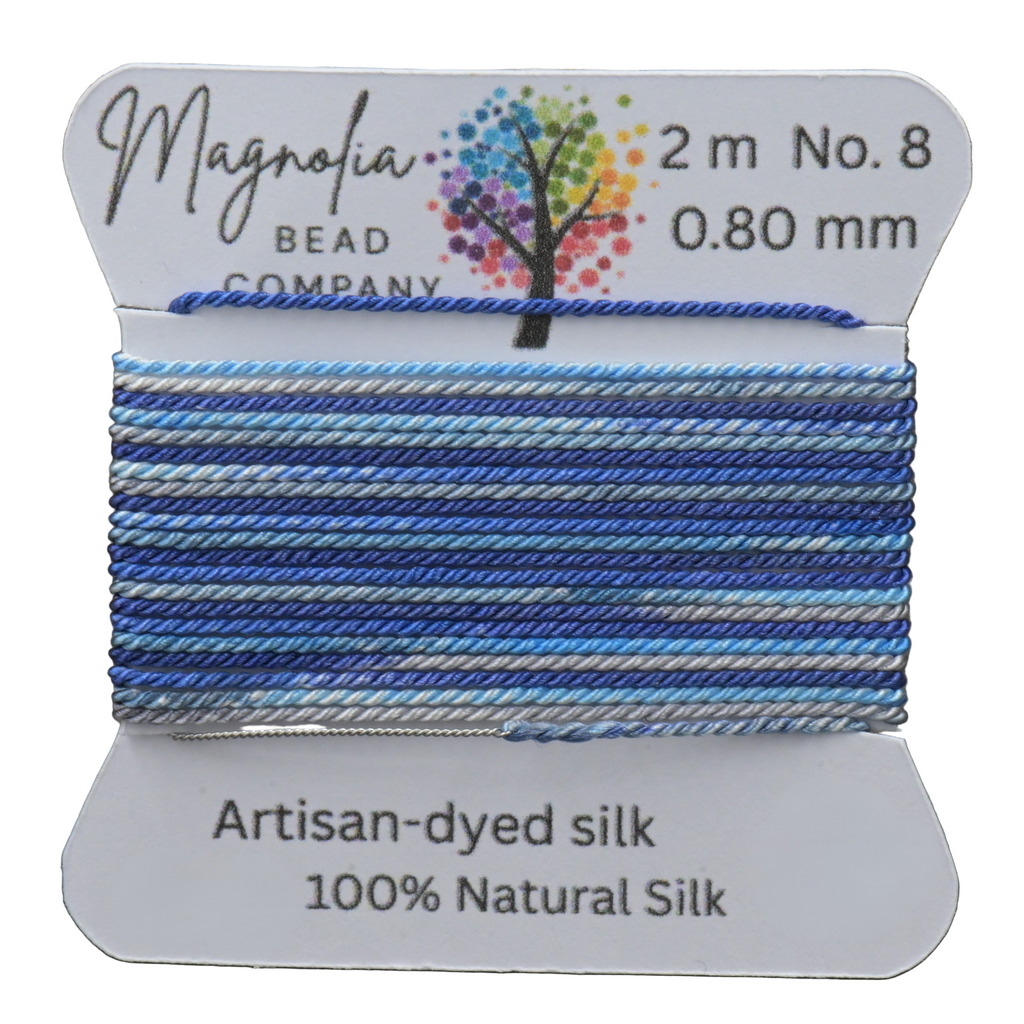 Blue Ash – Griffin Silk Cord – Hand-Dyed Thread for Knotting, Jewelry Making