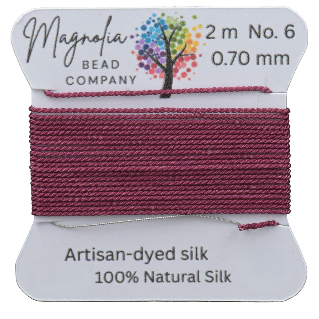 Mulberry Wine Griffin Silk Cord – Hand‑Dyed Thread for Knotting, Jewelry Making, Pendant Stringing