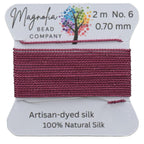 Mulberry Wine Griffin Silk Cord – Hand‑Dyed Thread for Knotting, Jewelry Making, Pendant Stringing