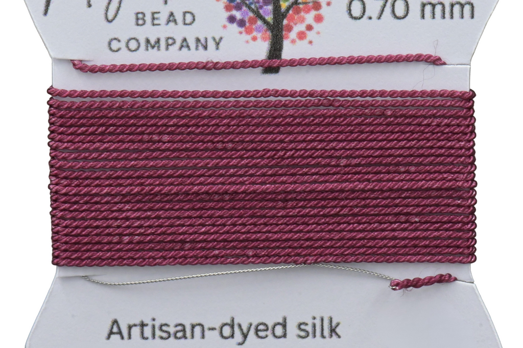 Mulberry Wine Griffin Silk Cord – Hand‑Dyed Thread for Knotting, Jewelry Making, Pendant Stringing