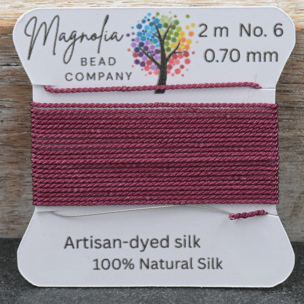 Mulberry Wine Griffin Silk Cord – Hand‑Dyed Thread for Knotting, Jewelry Making, Pendant Stringing