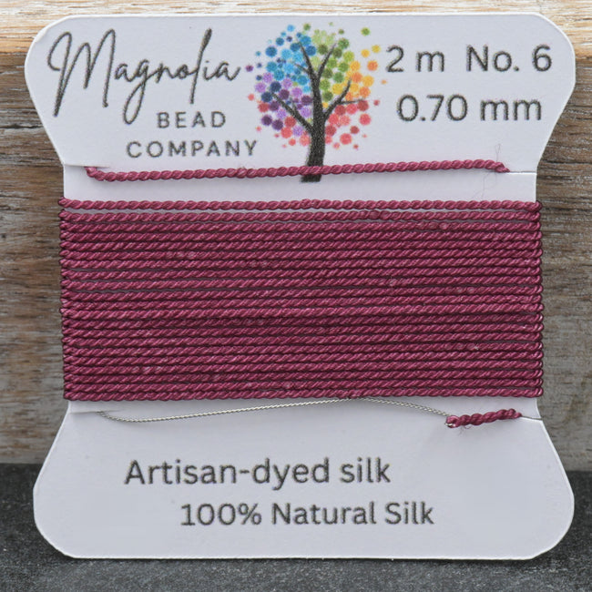 Mulberry Wine Griffin Silk Cord – Hand‑Dyed Thread for Knotting, Jewelry Making, Pendant Stringing Hover Image