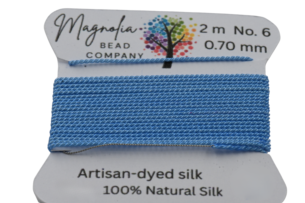 Baby Blue Griffin Silk Cord – Hand-Dyed Thread for Knotting, Jewelry Making, Pendant Stringing