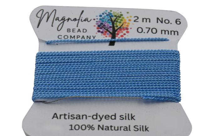 Baby Blue Griffin Silk Cord – Hand-Dyed Thread for Knotting, Jewelry Making, Pendant Stringing Main Image