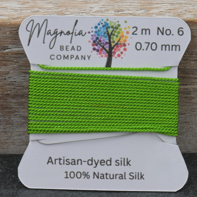 Botanical Green Griffin Silk Cord – Hand‑Dyed Thread for Knotting, Jewelry Making, Pendant Stringing Hover Image