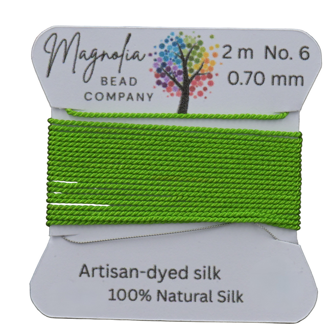 Botanical Green Griffin Silk Cord – Hand‑Dyed Thread for Knotting, Jewelry Making, Pendant Stringing Main Image