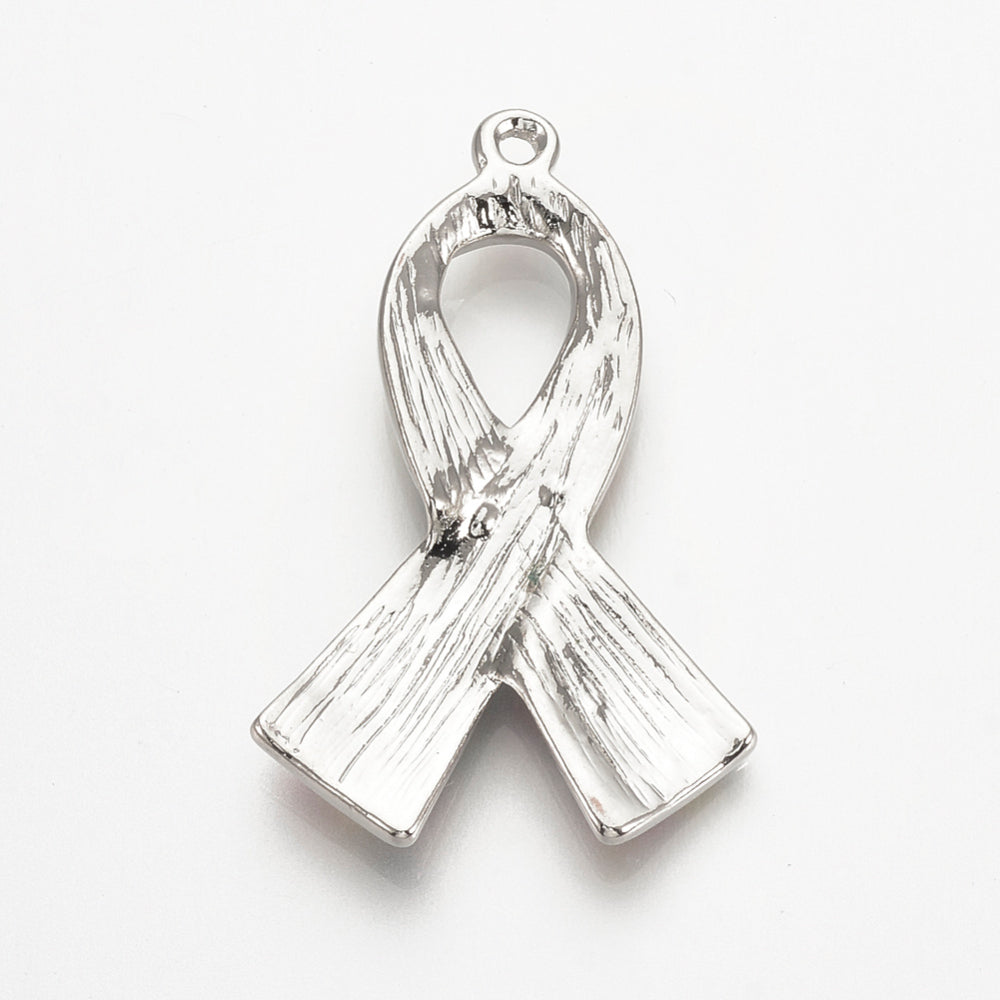 Alloy Enamel Pendants, Autism Awareness, Platinum, Colorful, 39x25.5x5mm