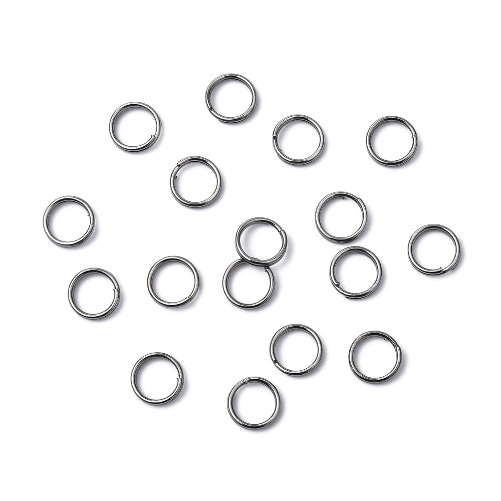 200 pcs gunmetal plated split rings 6mm