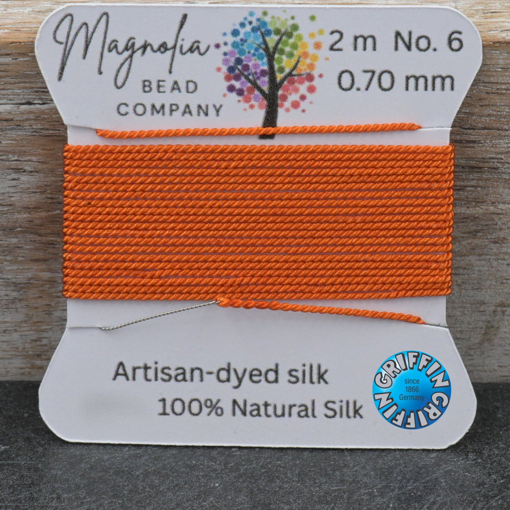 Spiced Clay Hand‑Dyed Griffin Silk Cord – Thread for Knotting, Jewelry Making, Pendant Stringing