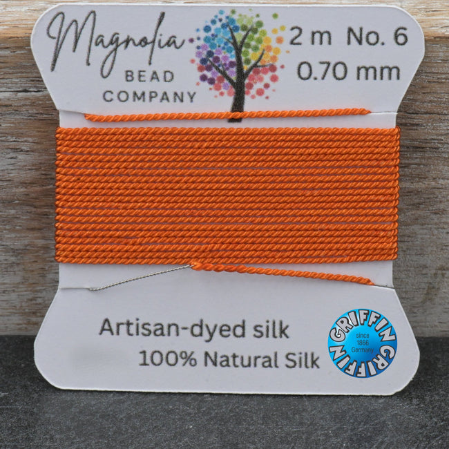 Spiced Clay Hand‑Dyed Griffin Silk Cord – Thread for Knotting, Jewelry Making, Pendant Stringing Hover Image