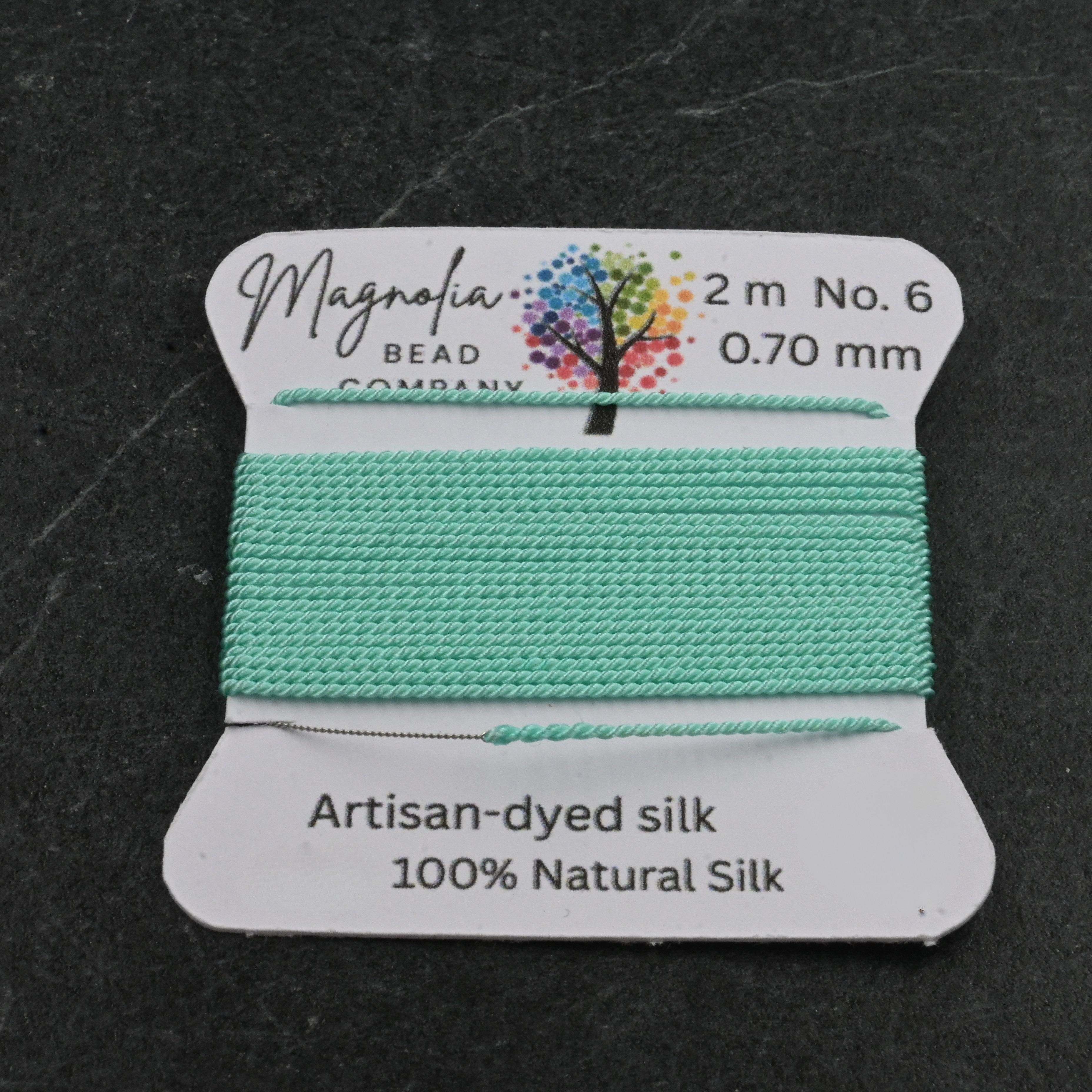 Retro Bright Aqua Griffin Silk Cord – Hand-Dyed Thread for Knotting, Jewelry Making, Pendant Stringing