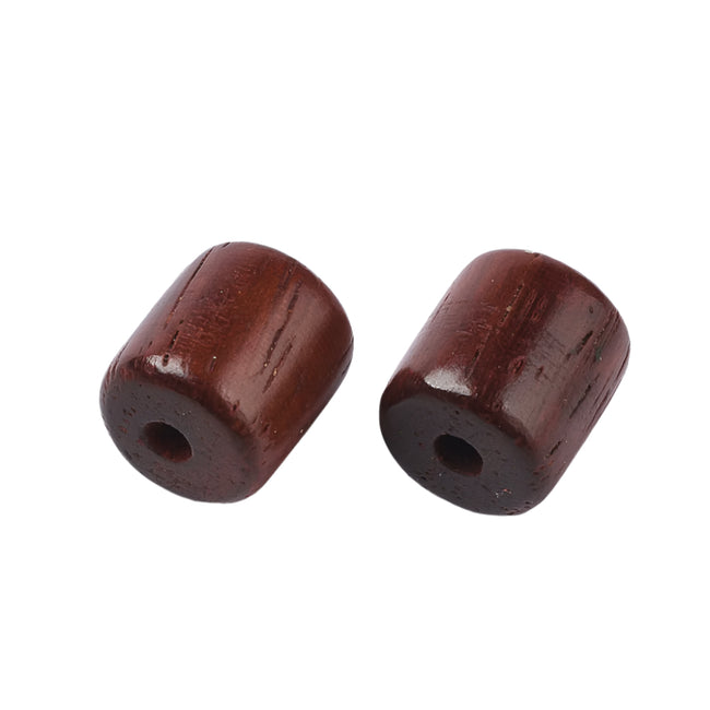Natural Wood Beads, Waxed Wooden Beads, Dyed, Column, Saddle Brown, 7x6mm, 50pc Hover Image