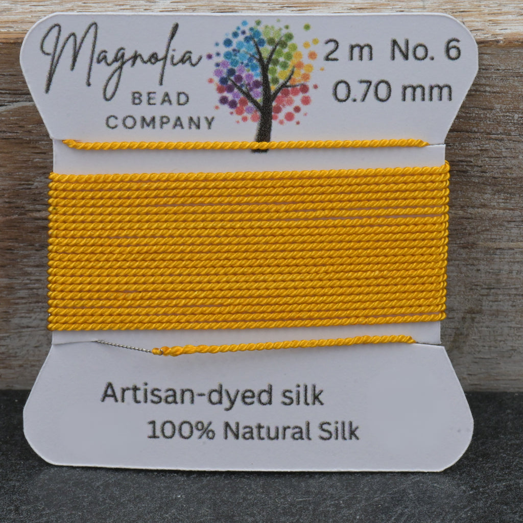 Sunlit Ochre – Griffin Silk Cord – Hand-Dyed Thread for Knotting, Jewelry Making, Pendant Stringing