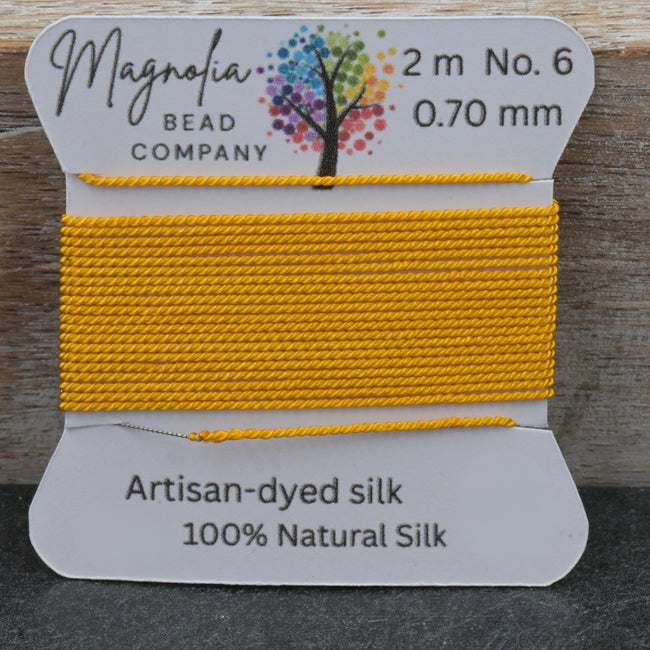 Sunlit Ochre – Griffin Silk Cord – Hand-Dyed Thread for Knotting, Jewelry Making, Pendant Stringing Hover Image
