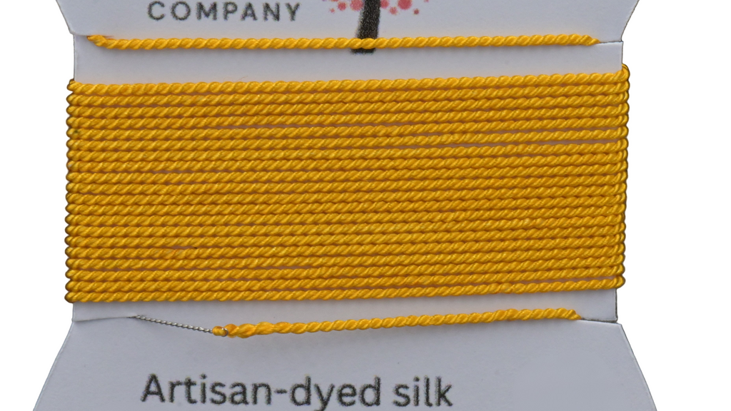 Sunlit Ochre – Griffin Silk Cord – Hand-Dyed Thread for Knotting, Jewelry Making, Pendant Stringing
