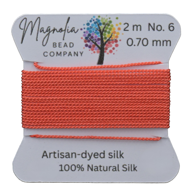 Terracotta Griffin Silk Cord – Hand‑Dyed Thread for Knotting, Jewelry Making, Pendant Stringing Main Image