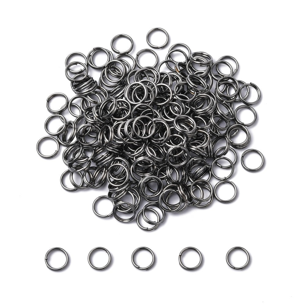200 pcs gunmetal plated split rings 6mm