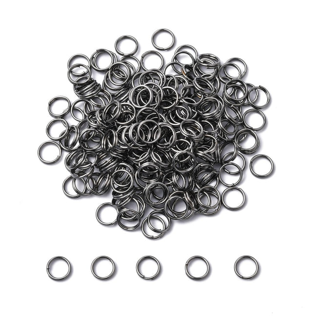 100 pcs gunmetal plated split rings 6mm Main Image