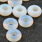 Sea Opal European Beads, Large Hole Beads, Rondelle