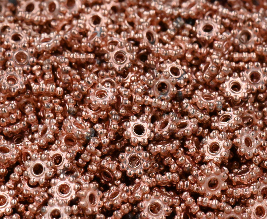 Daisy Spacer, 5mm Beaded Rose Gold Spacer Bead