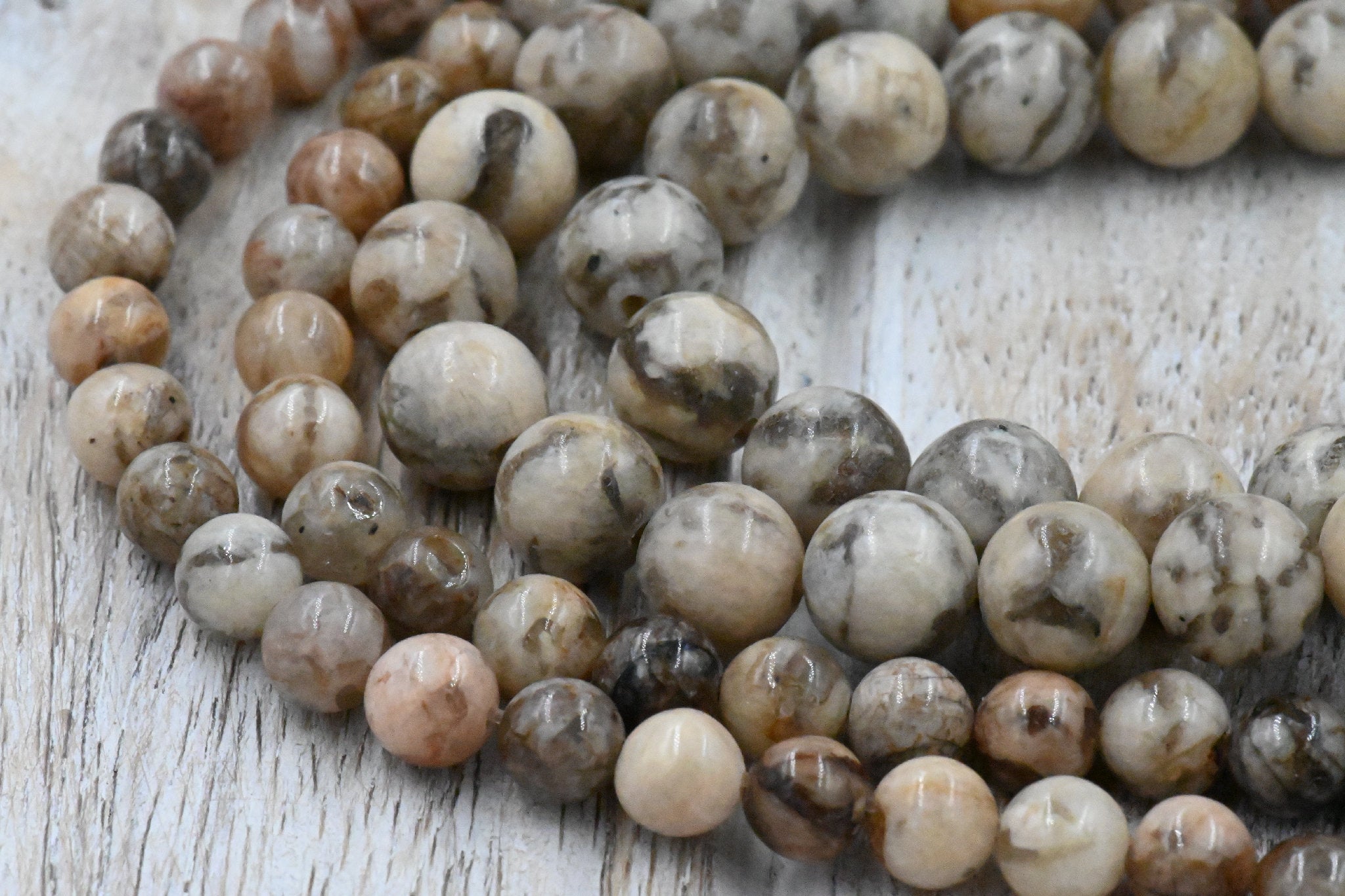 Feldspar 4mm, 6mm, 8mm, 10mm, 12mm Round Beads -15 inch strand